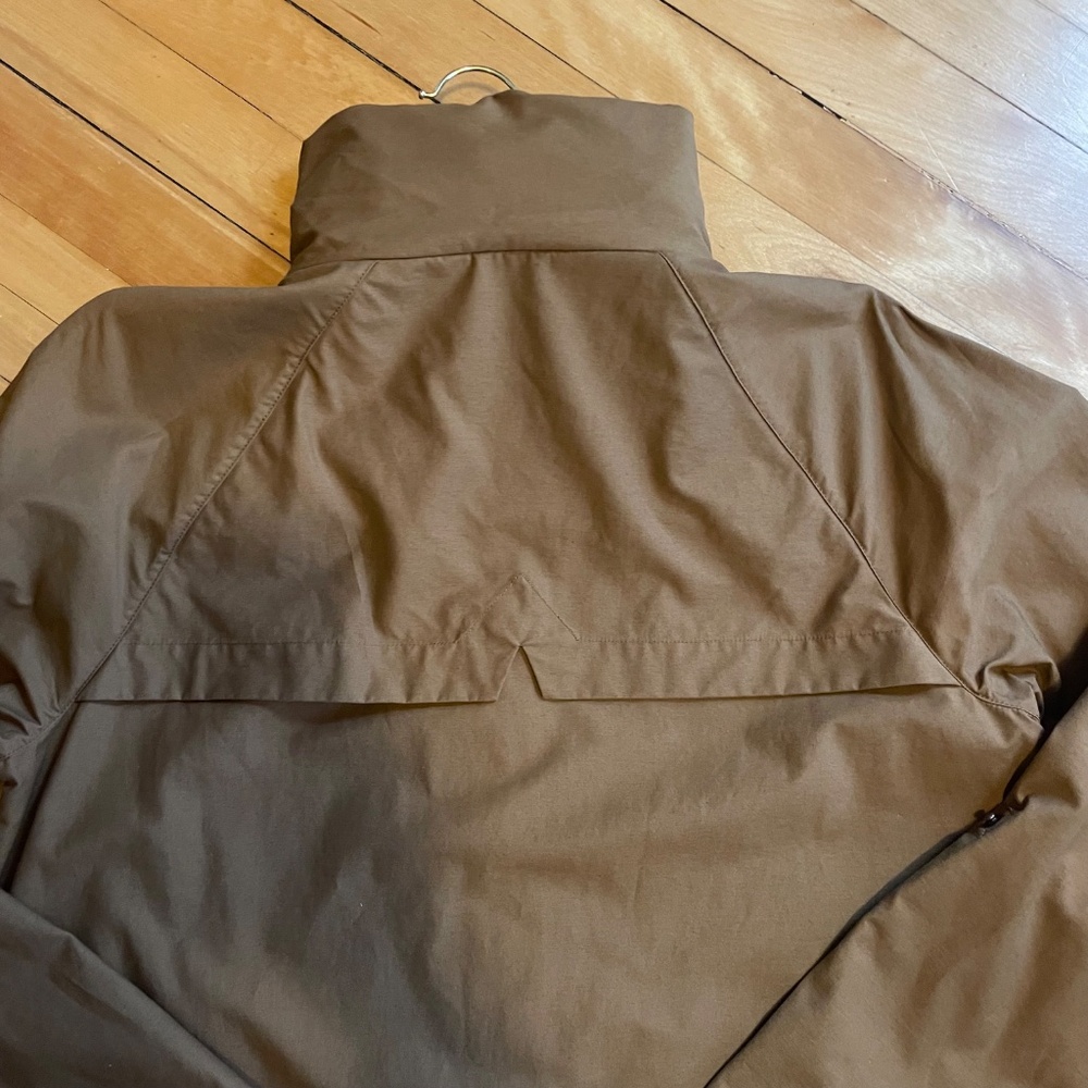 GARNET HILL Longline Modern Trench Coat Jacket 2 Way Zip Water Resistant Hood - Picture 12 of 16